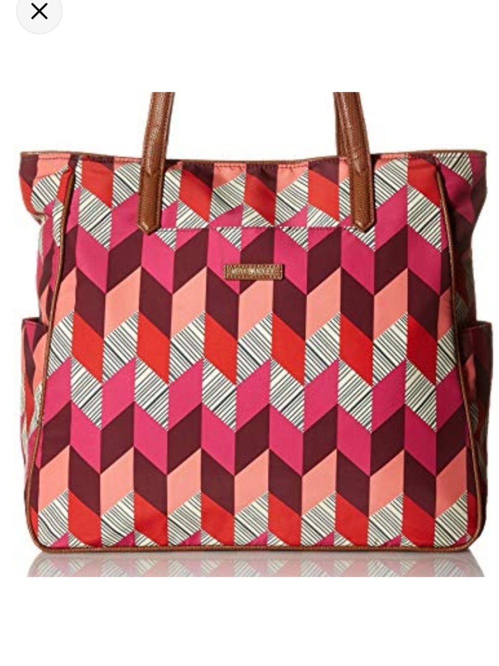 Vera Bradley Preppy Poly Zip Tote in Bohemian Chevron Red